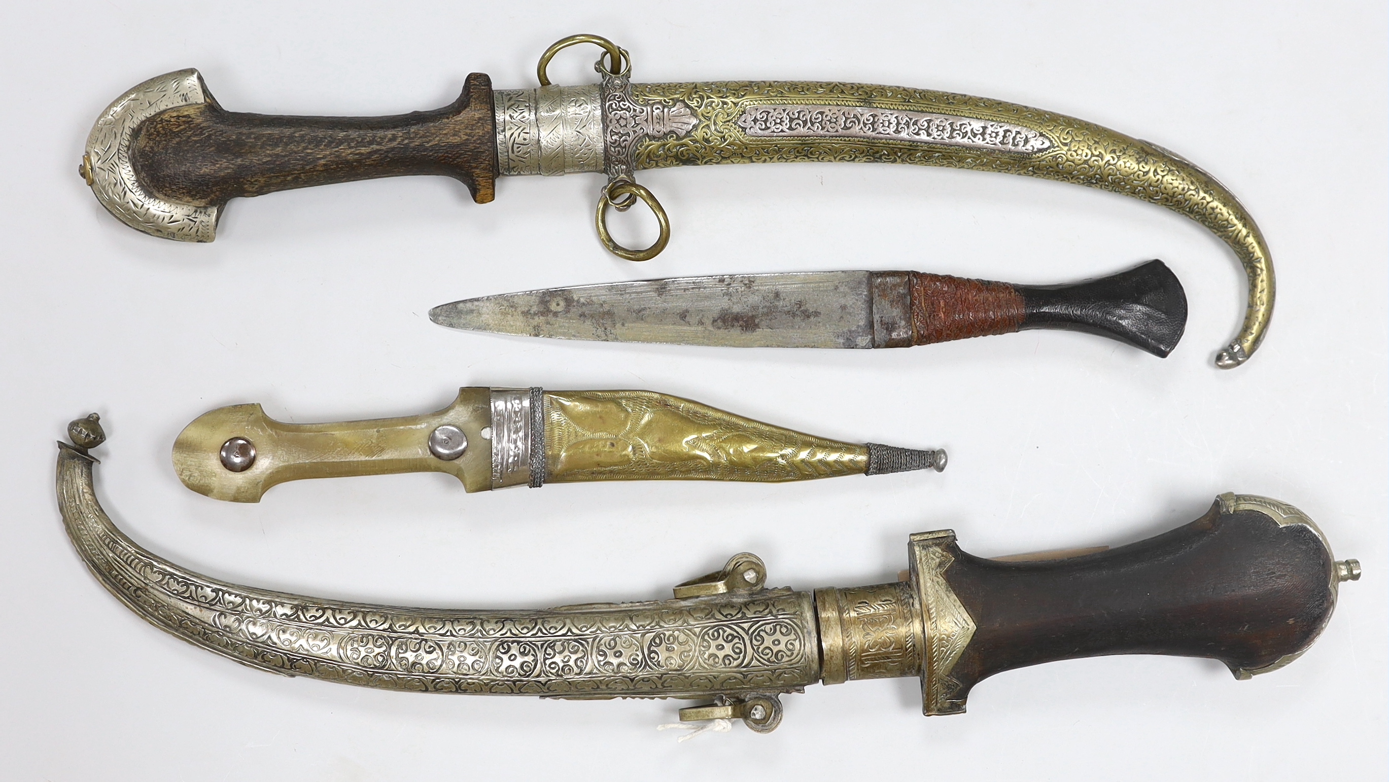 Four various Middle-Eastern daggers/ jambaya